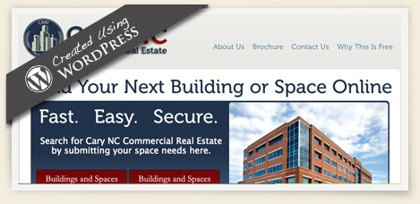 Cary NC Commercial Real estate wordpress design