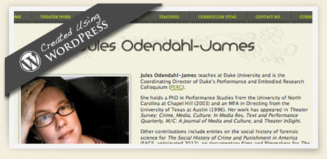 Jules Odendahl-James wordpress design