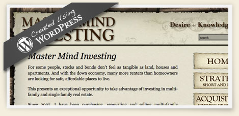 Mastermind investing wordpress design