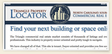 Triangle Property Locator, Website Design