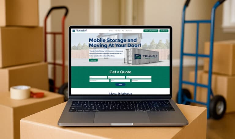 Triangle Mobile Storage website design by Penner Web Design