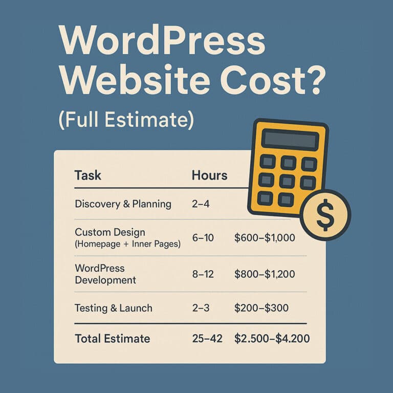 5 page wordpress website cost